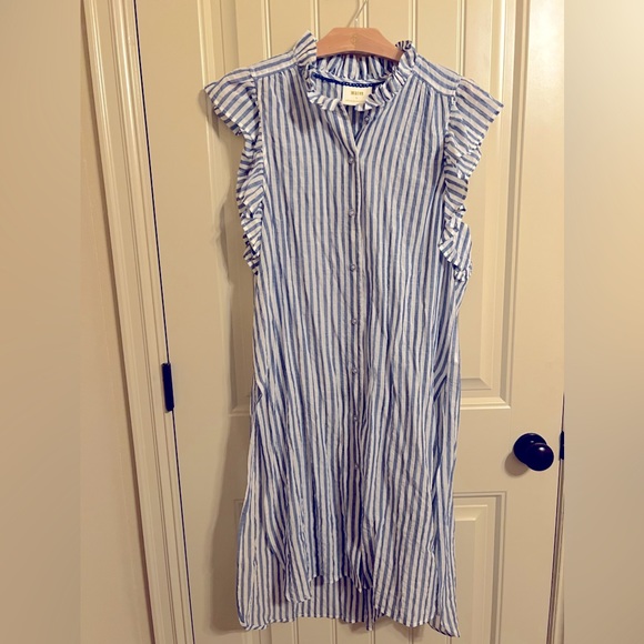 Anthropologie Maeve Striped Ruffle Tunic size M - Picture 5 of 7